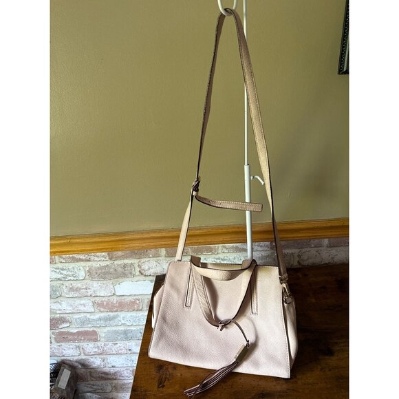 Kate Spade Pebbled Leather Crossbody & Tote Bag In Blush Pink With Tassel Accent - Picture 1 of 15